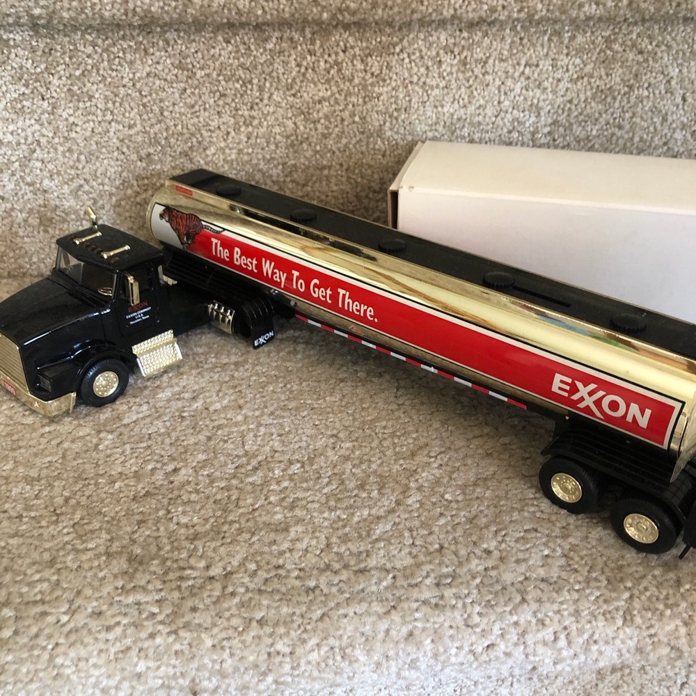 Black and Red Toy Tanker Truck for Kids